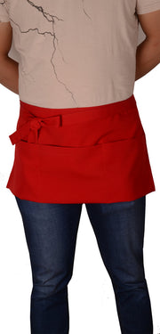 Resist water 3 big Pockets Waist Server Apron Kitchen Restaurant Bistro Cafe Bar Pub Cake Shop Bakery Unisex Half Aprons ( by SEW UR LIFE – 23.6' x 12', adjustable waist ties up