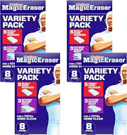 Mr. Clean Magic Eraser Sponge, All Purpose Cleaner, Cleaning Scrubber, Wall, Kitchen, Bathroom, Shower Cleaner, Melamine Sponge, Cleaning Pads, Variety Pack, 5 Extra Durable, & 3 Grease Magic Erasers