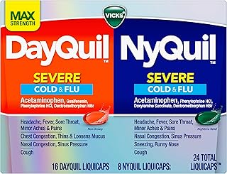 Vicks DayQuil & Nyquil Severe Cold, Flu & Congestion Medicine, 24 Count