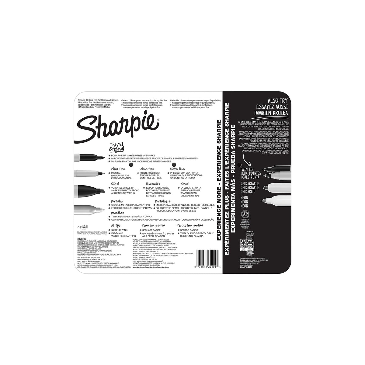 Sharpie Black / 1 Count (Pack of 21) / Assorted Permanent Markers