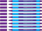 Schneider Slider Edge XB (Extra Broad) Ballpoint Pen, 1.4 mm, Light Blue Barrel, Violet Ink, Box of 10 Pens (152208)