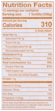 Tortilla 1In Whole wheat Organic by Maria & Ricardos – 12 Count (Pack of 1), Model 0035305205041