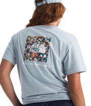 Women's Wildflower Short-Sleeve Tee by The North Face – Cotton, Frost Grey, Model NF0A8GP8