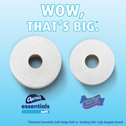 Essentials Soft Toilet Paper 6 Mega Rolls by Charmin – 6 Rolls (330 Sheets), Paper, No Color, Pack of 6, Model 80370716