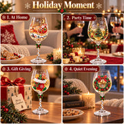 EuftEale Christmas Wine Glasses, 15 Ounces, Set of 6