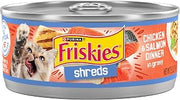 Purina Friskies Wet Cat Food, Shreds Chicken & Salmon, (24) 5.5 oz Cans