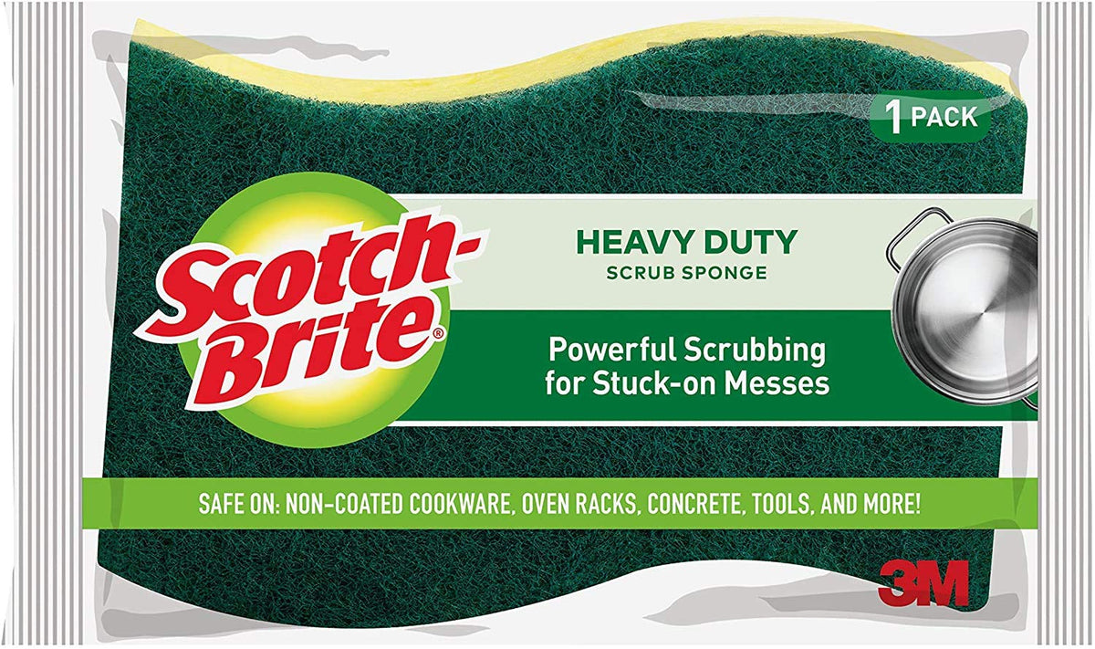 Heavy-Duty Kitchen Scrub Sponge by 3M – No Size, Plastic, Yellow