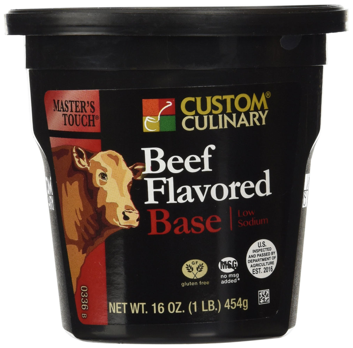 Custom Culinary Beef Flavored Very Low Sodium Base / 16-Ounce Plastic Jars (Pack of 6) / 6 Beef Soups