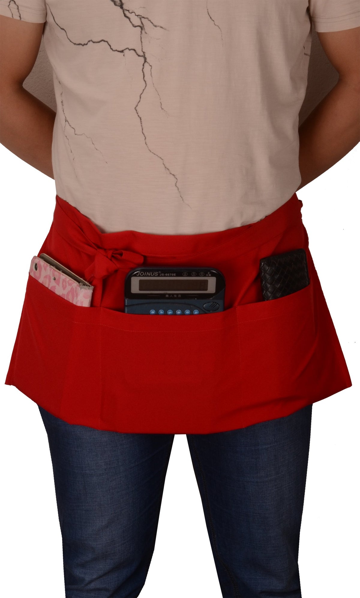 Resist water 3 big Pockets Waist Server Apron Kitchen Restaurant Bistro Cafe Bar Pub Cake Shop Bakery Unisex Half Aprons ( by SEW UR LIFE – 23.6' x 12', adjustable waist ties up