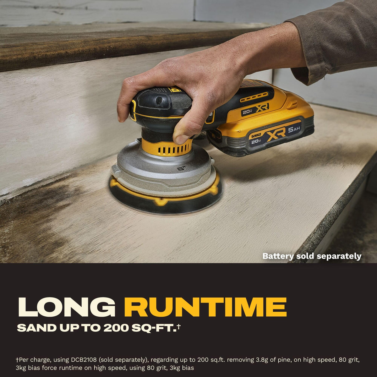 20V MAX XR 6 in. Cordless Random Orbital Sander () by DEWALT – Black, Yellow, Model DCW230B
