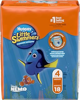 HUGGIES Little Swimmers Disposable Swimpants, Swim Diaper, Size Medium, 18 Ct. (Pack of 4)