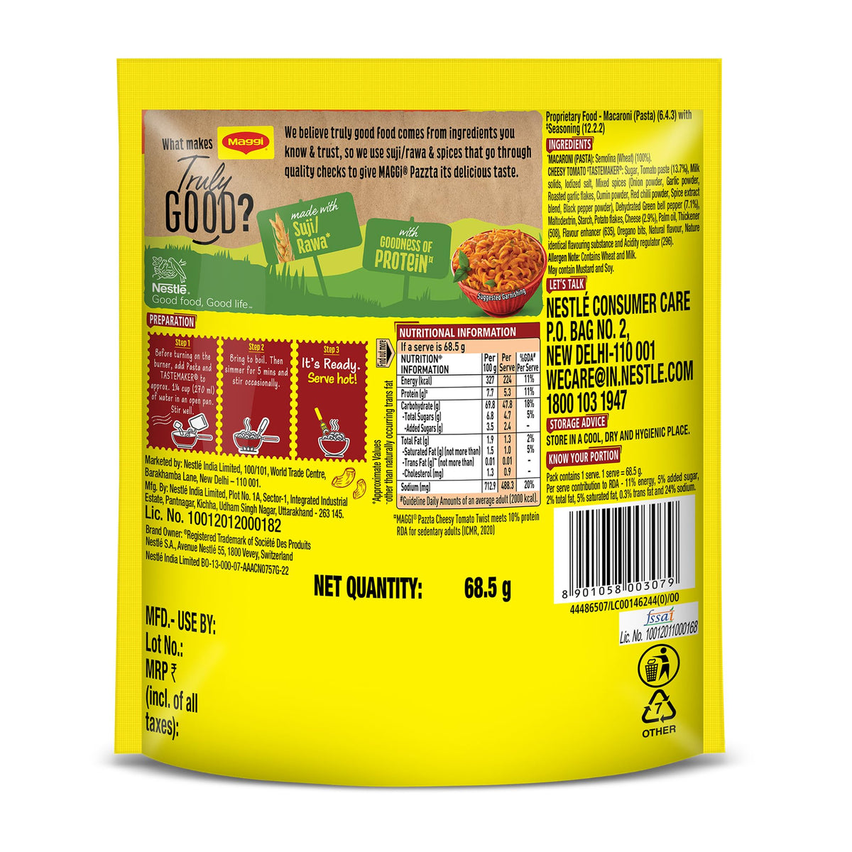 Nutri Licious Pazzta - Tomato Twist (64 g) by Maggi – 2.26 Ounce (Pack of 1), Model 8901058138245