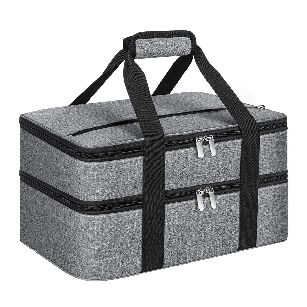 MIAOJIE Insulated Casserole Carrier Bag, 16 x 10 x 7.2 Inches, Gray