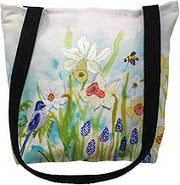 Betsy Drake Bird & Daffodils Medium Tote Bag 16x16