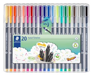 Triplus Fineliner Pens by STAEDTLER – 20 Count (Pack of 1), Plastic, Assorted, Model 334 SB20