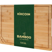 Kikcoin Bamboo Cutting Board, Extra Large 24 x 18 Inch, Natural
