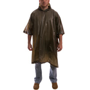Tingley PVC Clear Rain Poncho, One Size Fits Most - Green