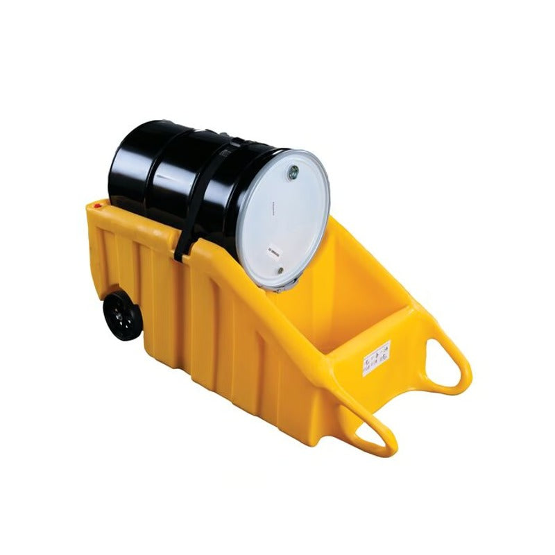 Eagle Manufacturing 1617Y HDPE Plastic Drum Dolly, 69" x 31 3/4", Yellow - photo 2