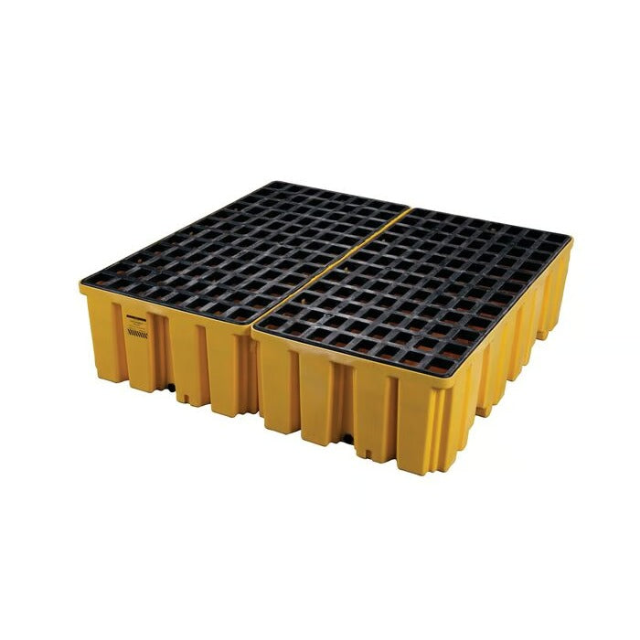 Eagle Manufacturing HDPE Plastic Drum Pallet, 51" x 52 1/2" - Yellow