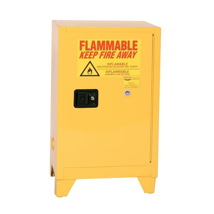 Eagle Manufacturing 1924XLEGS Steel Flammable Cabinet, 12 gal., Yellow - Default Title