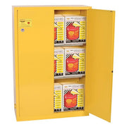 Eagle Manufacturing 1947X2SC Steel Flammable Cabinet, 45 gal., Yellow - Default Title