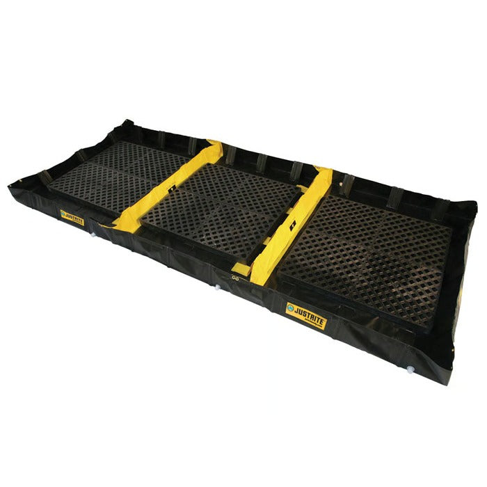 Justrite QuickBerm Berm, 72" Wide, Black - 478 gal.