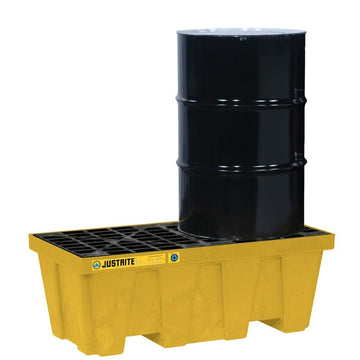 Justrite EcoPolyBlend Polyethylene Plastic Pallet, Yellow - 2,500 lb. 66 gal.