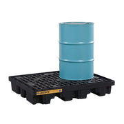 Justrite EcoPolyBlend Polyethylene Plastic Pallet, 55" Wide, Black - 2,500 lb. 67 gal.