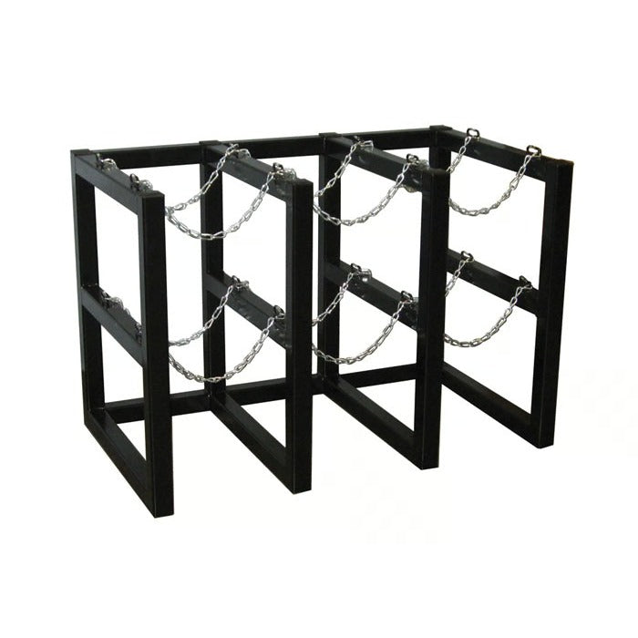 Justrite Rack, 44" Wide, Black - 6 Gas Cylinders