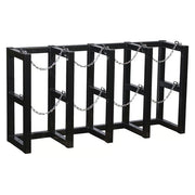Justrite Rack, 58" Wide, Black - 4 Gas Cylinders