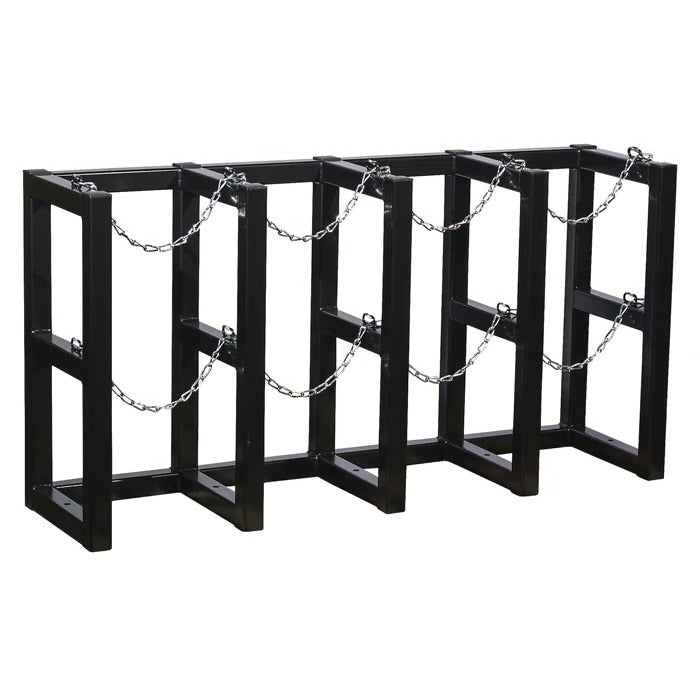 Justrite Rack, 58" Wide, Black - 4 Gas Cylinders