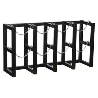 Justrite Rack, 58" Wide, Black - 4 Gas Cylinders