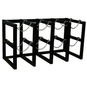 Justrite Rack, 58" Wide, Black - 8 Gas Cylinders