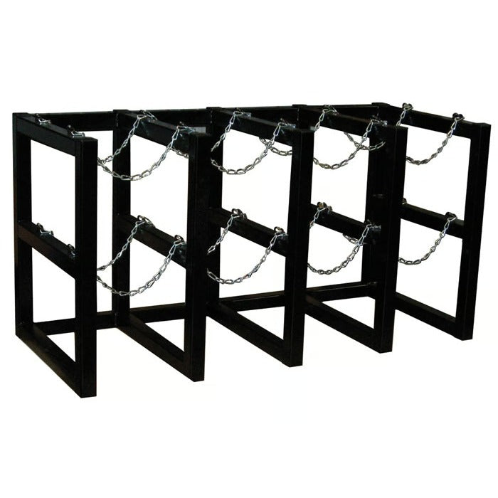 Justrite Rack, 58" Wide, Black - 8 Gas Cylinders