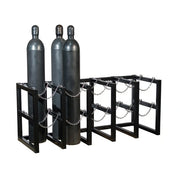 Justrite Rack, 70" Wide, Black - 10 Gas Cylinders