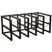 Justrite Rack, 70" Wide, Black - 15 Gas Cylinders