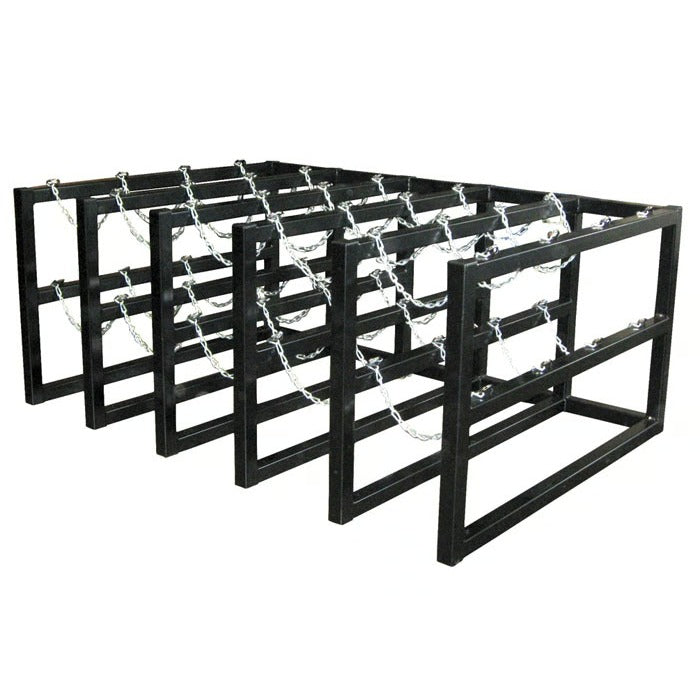 Justrite Rack, 70" Wide, Black - 20 Gas Cylinders