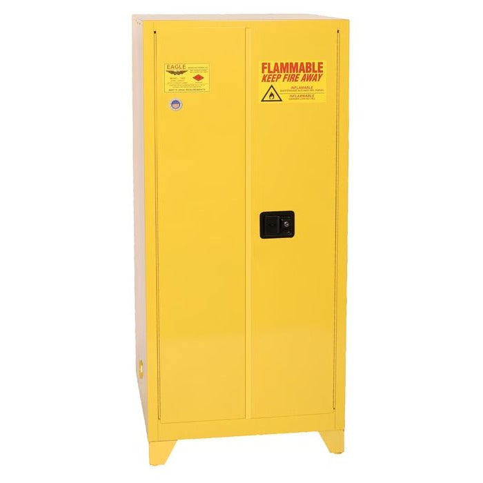 Eagle Manufacturing 6010XLEGS Steel Flammable Cabinet, 60 gal., Yellow - Default Title