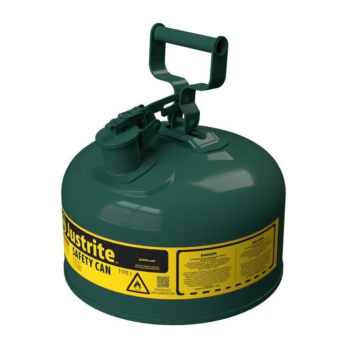 Justrite Steel Safety Can, 2 gal., Green - photo 3