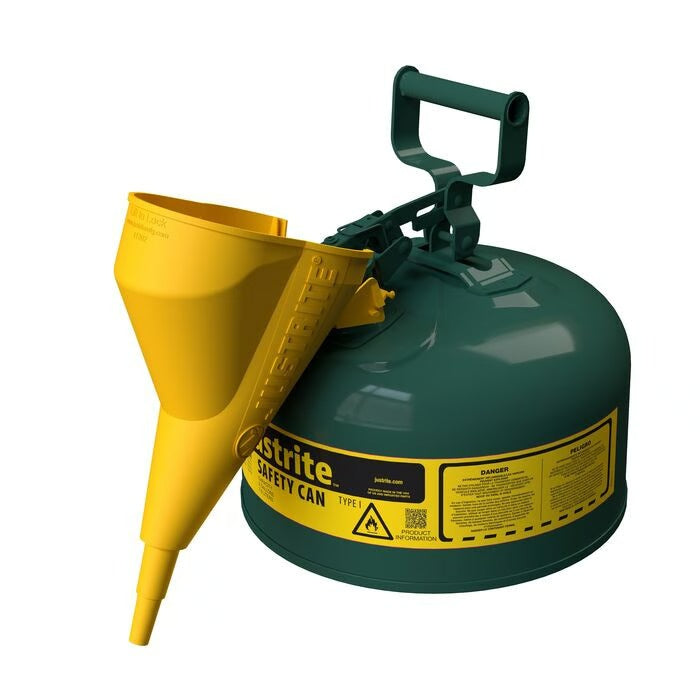Justrite Steel Safety Can, 2 gal., Green - photo 4