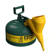 Justrite Steel Safety Can, 2 gal., Green - 7120410