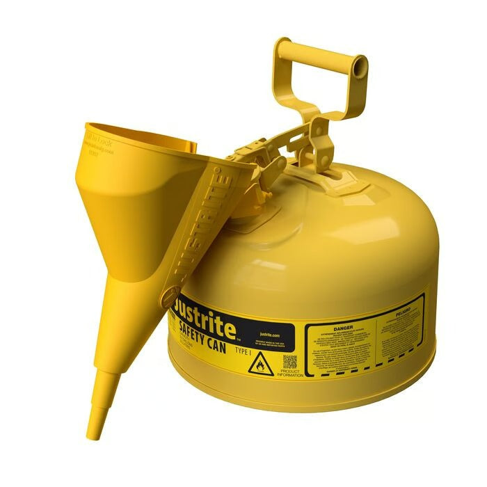 Justrite Steel Safety Can, 2.5 gal., Yellow - photo 3