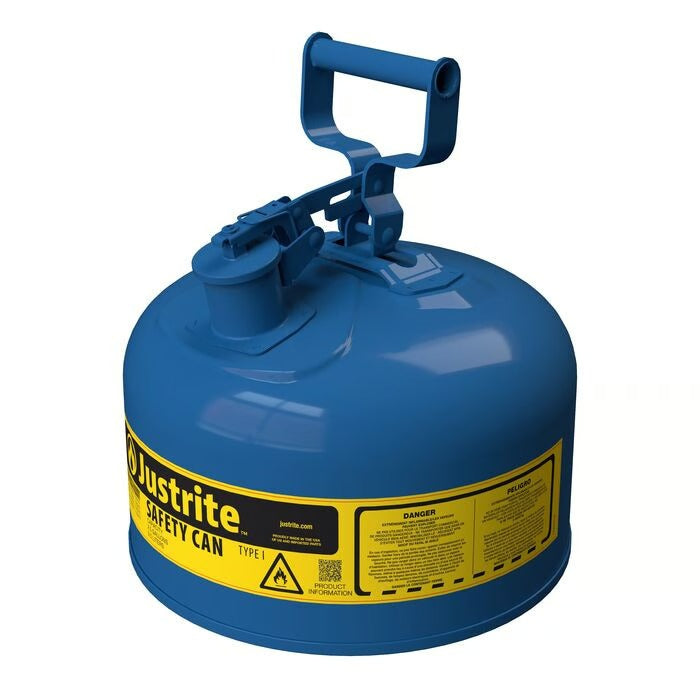 Justrite Steel Safety Can, 2.5 gal., Blue - photo 2