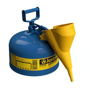 Justrite Steel Safety Can, 2.5 gal., Blue - 7125310