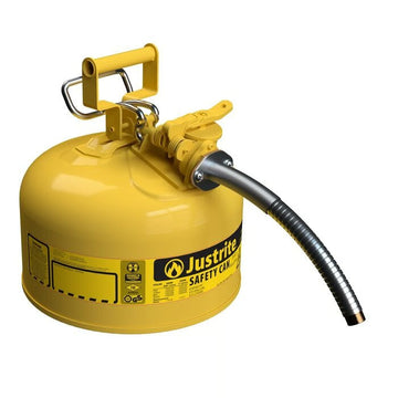 Justrite Steel Safety Can, 2.5 gal., Yellow - 1"