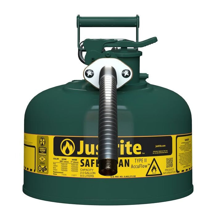 Justrite Steel Safety Can, 2.5 gal., Green - photo 4