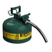 Justrite Steel Safety Can, 2.5 gal., Green - 1"