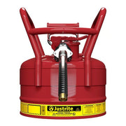 Justrite Steel Safety Can, 2.5 gal., Red - 1"