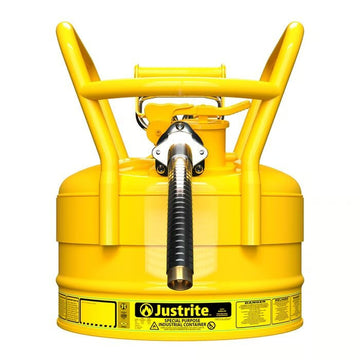 Justrite Steel Safety Can, 2.5 gal., Yellow - 1"