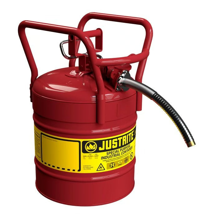Justrite Steel Safety Can, 5 gal., Red - 1"